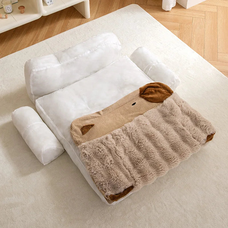 Soft Plush Dog Bed Sofa Winter Warm Pet Sleeping Mat for Small Medium Dogs Cats Removable Puppy Bed Luxury Cozy Cat Sleeping Bed