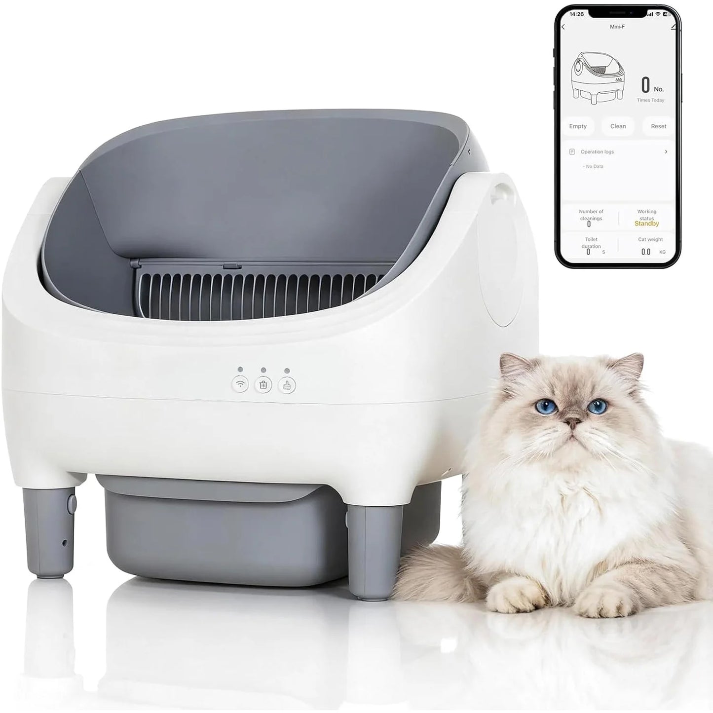 APP-Controlled Automatic Self-Cleaning Cat Litter Box,10.5L Odor-Free Waste Disposal,Pet Toilet for Cat Hygiene,Pet Products