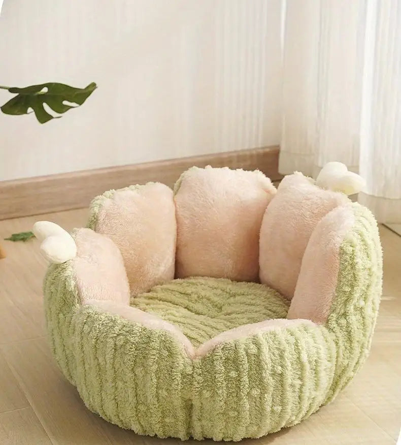 Cats Bed Warm Dogs Accessories Fluffy Houses and Habitats Plush Pet for Winter Goods House Cushions Things Puppy Products Basket