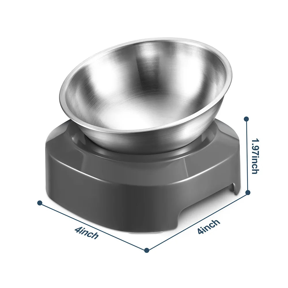 Elevated Pet Bowl 304 Stainless Steel - Adjustable Height Neck Support Large Wide Mouth Feeder for Cats and Dogs - Pet Suppie
