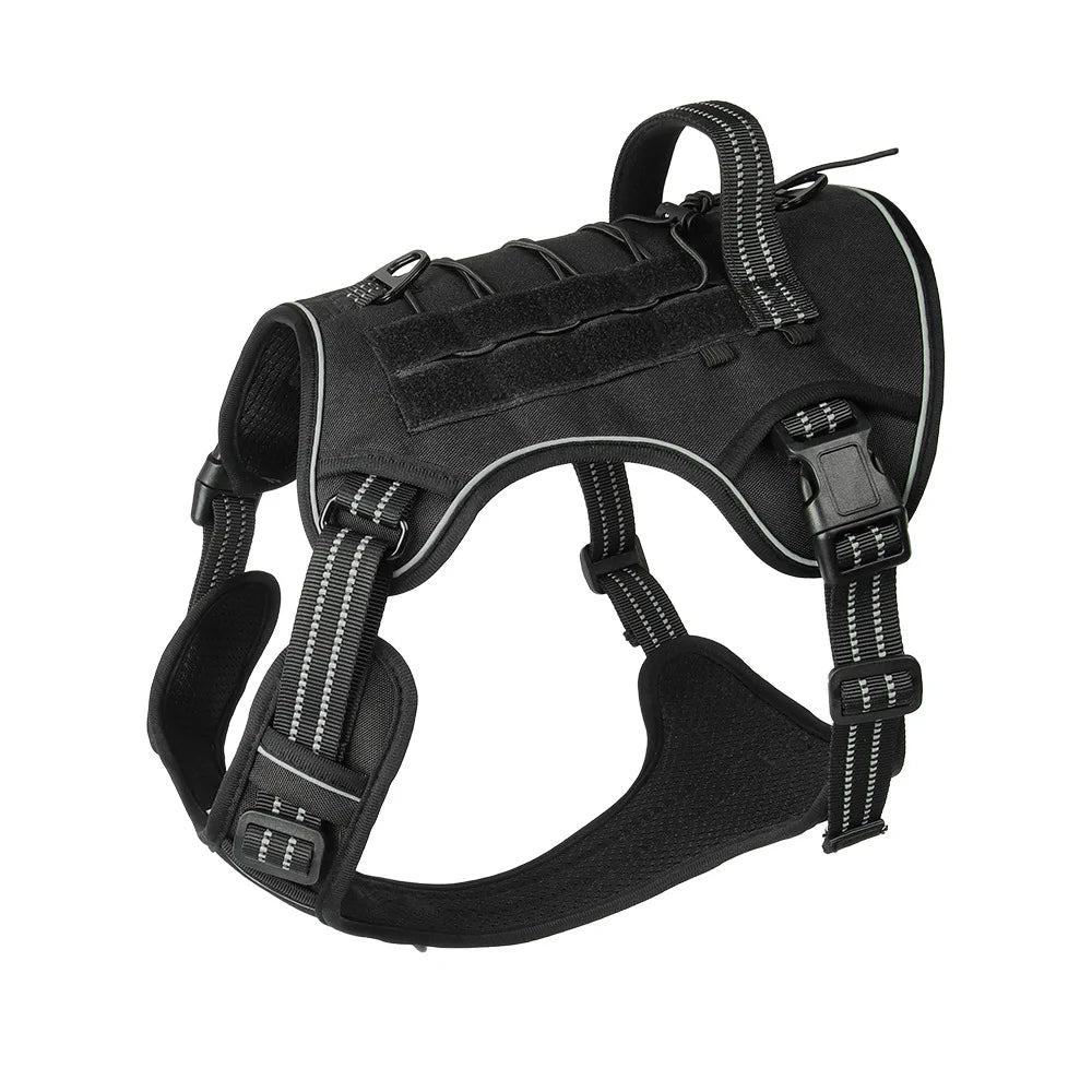 Reflective Dog Harness Tactical Training No Pull Medium Large Dog Vest Adjustable Safety Lead Military Running Pet Harnesses