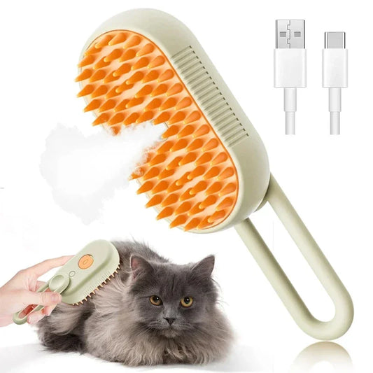 3-in-1 Steam Pet Grooming Brush – Spray, Massage & Hair Removal for Dogs & Cats (1 or 2pc) - Pet Suppie