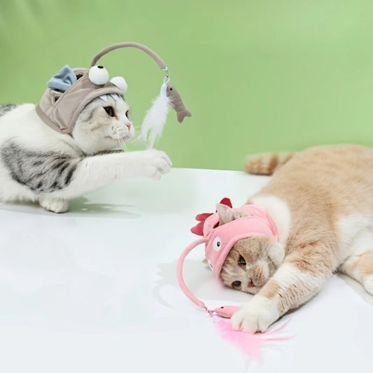 Interactive Cat Toys Cute Cat Hat with Toys