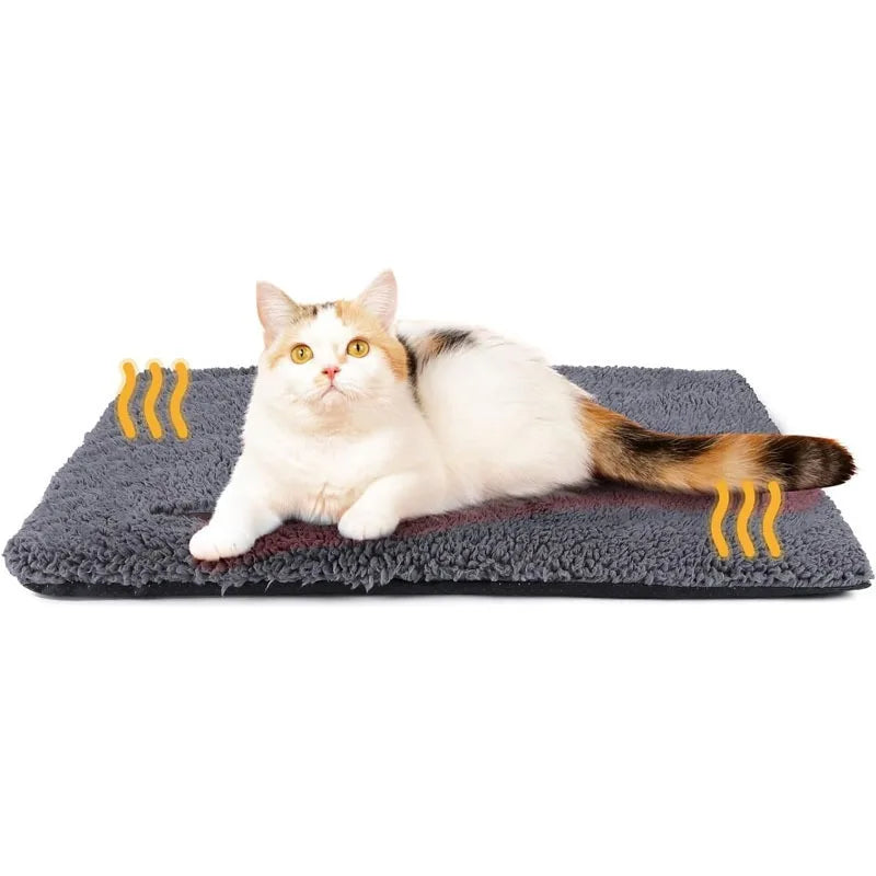 Self-Warming Pet Pad Blanket, Electric-Free Thermal Bed Mat, Anti-Slip for Cats Dogs Winter Warmth Mat Heat Reflecting Core Pad