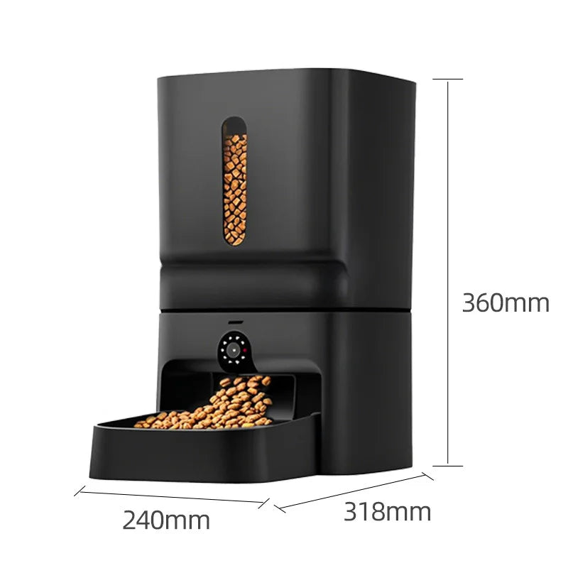 Smart Automatic Cat Feeder 7L with 1080P Camera Night Vision WiFi 2.4G/5G APP Control Voice Call Pet Food Dispenser for Cats Dog - Pet Suppie