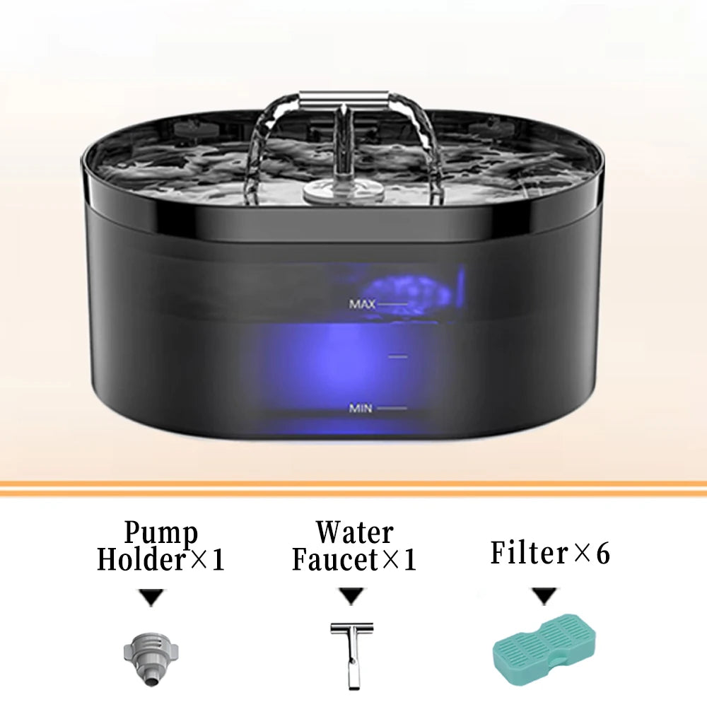 2.2L T-shaped Cat Water Fountain,Pet Water Dispenser With Filter,Dog Drinking Fountain For Cats,Ultra Quiet Water Pump - Pet Suppie