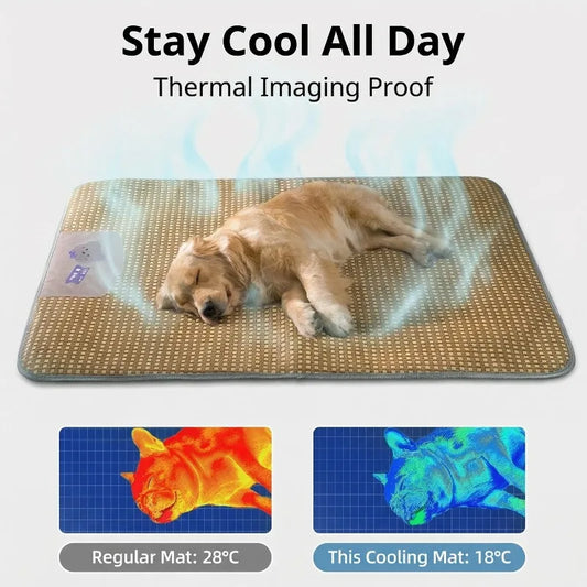 Pet Cooling Mat for Dogs Cats, Breathable Moisture-Proof Summer Cool Mat, Non-Slip Seasonal Nest, Portable Pet Dog Bed for Crate