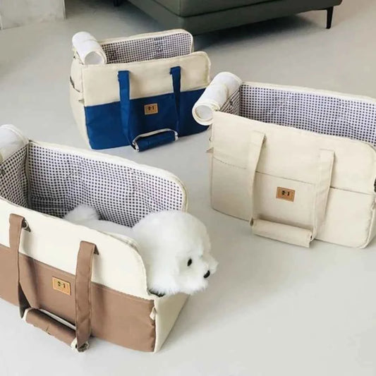 Pet Crossbody Tote Portable Pet Travel Carrier Soft Breathable Dog Car Seat Handheld Non-Slip Cat Carrier Bag Small Dogs Use