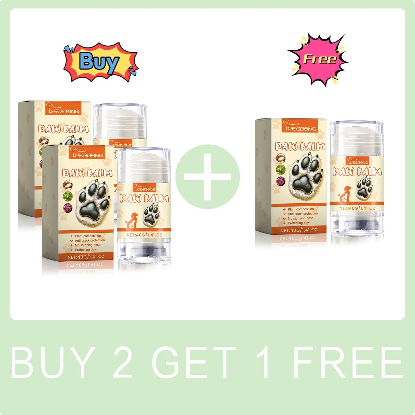 Pet Paw Balm Noses Paws Moisturizer Repair Dry Cracked Cat Foot Care Protector Lick Safe Repair Dry Cracked Dog Care Supplies