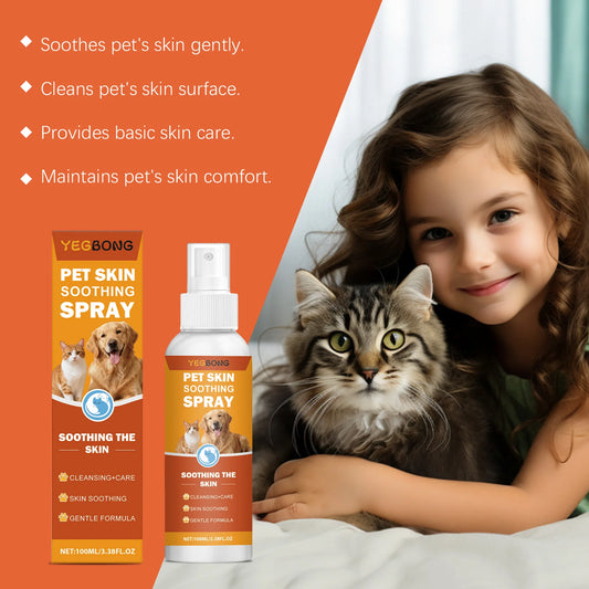 Pet Skin Soothing Spray - Gentle Formula Quickly Relieve Itching Discomfort Clean Skin Surface Daily Care for Dogs Cats - Pet Suppie