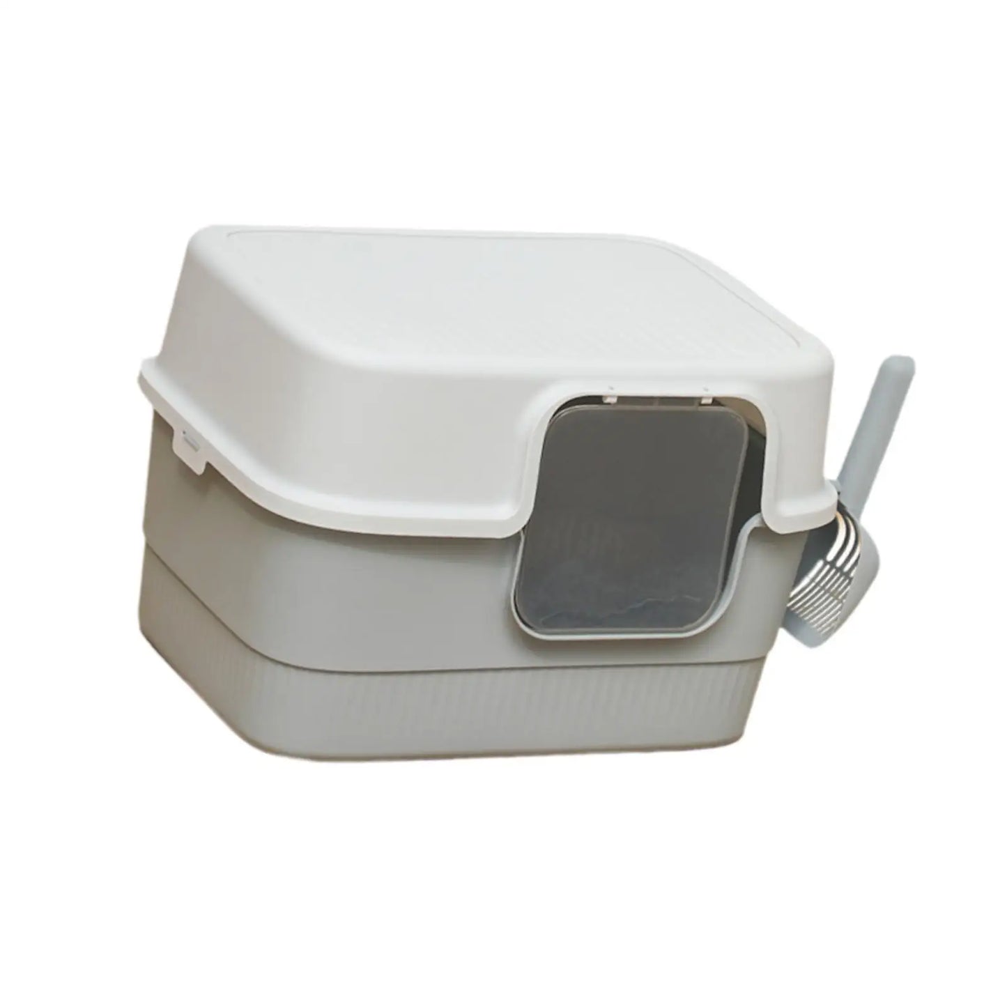Hooded Cat Litter Box with Lid Removable Pet Accessories Kitty Litter Pan