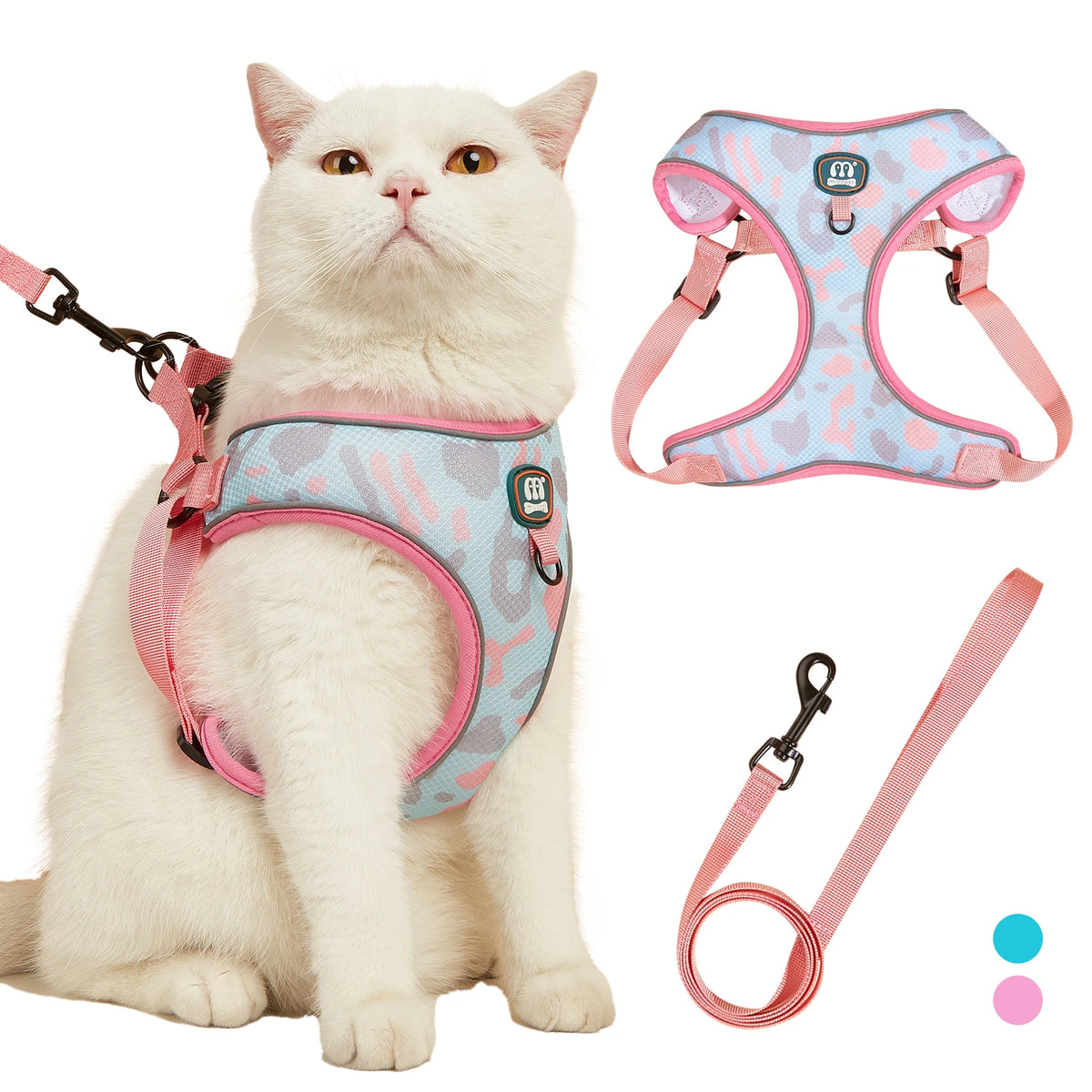 New Arrives Adjustable Soft Mesh With Fashionable Design Pet Harness And Leash Set - Pet Suppie