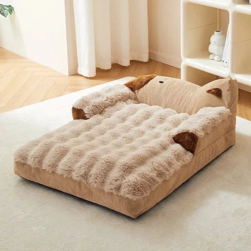 Soft Plush Dog Bed Sofa Winter Warm Pet Sleeping Mat for Small Medium Dogs Cats Removable Puppy Bed Luxury Cozy Cat Sleeping Bed