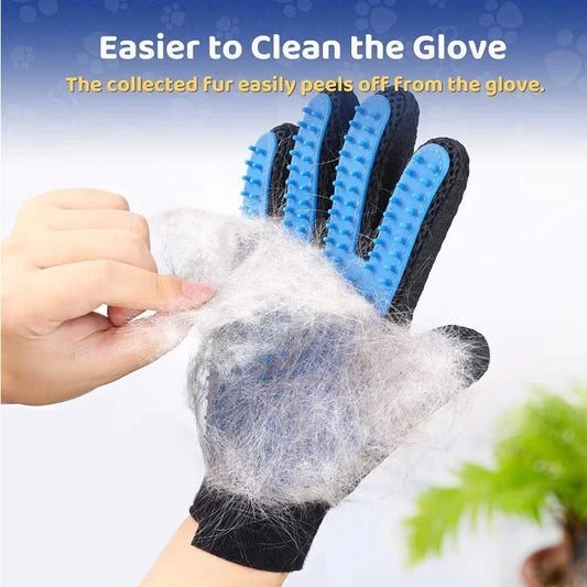 2-Sided Pet Grooming Glove Kit – De-Shedding, De-Matting & Bath Cleaning Brush for Dogs, Cats & Rabbits - Pet Suppie