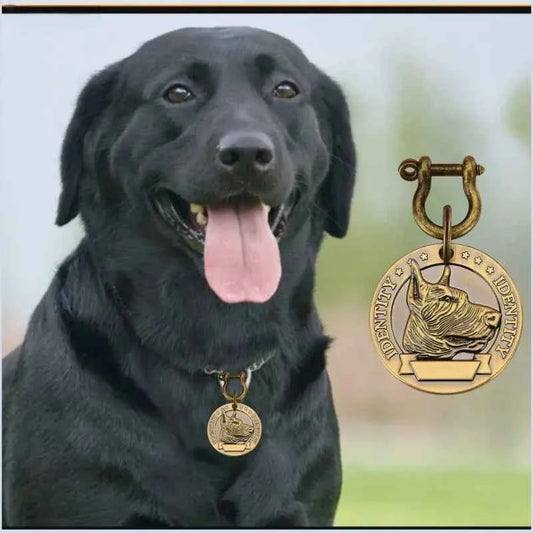 Custom Dog Tag Customizable Engraved Pets ID for Dog Cat Bronze Nameplate Tags Personalized Number Dogs Collar ID Pendant