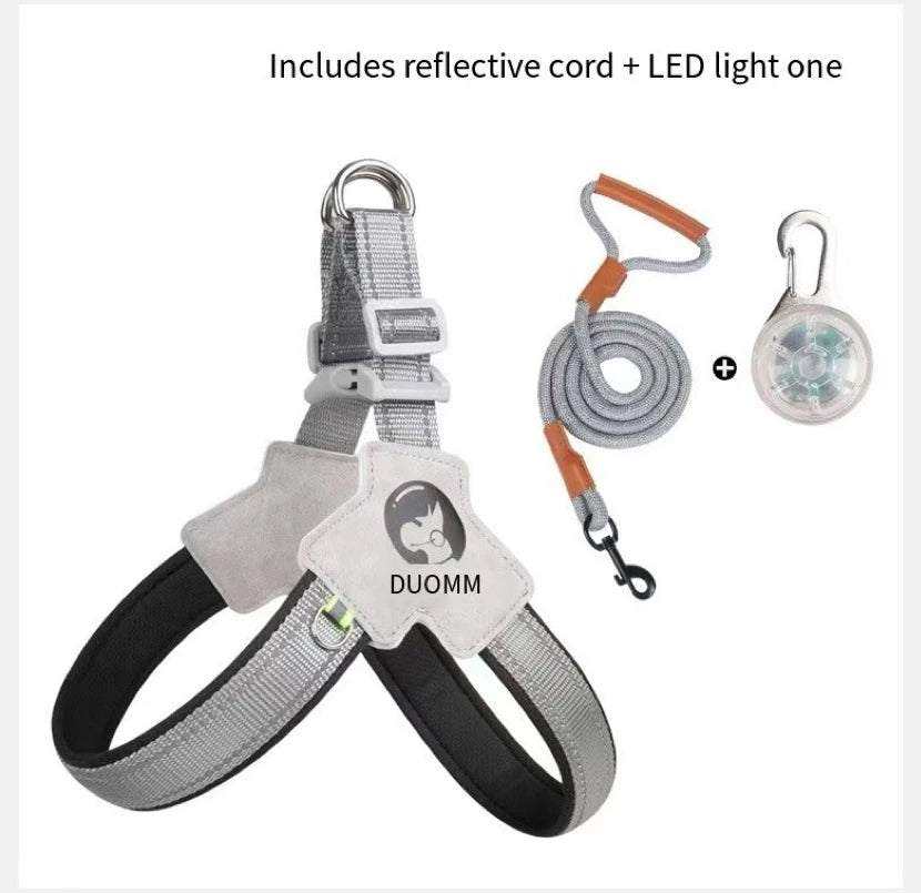 Saddle-Style Dog Chest Harness – Breathable Reflective Harness with Optional LED Leash - Pet Suppie