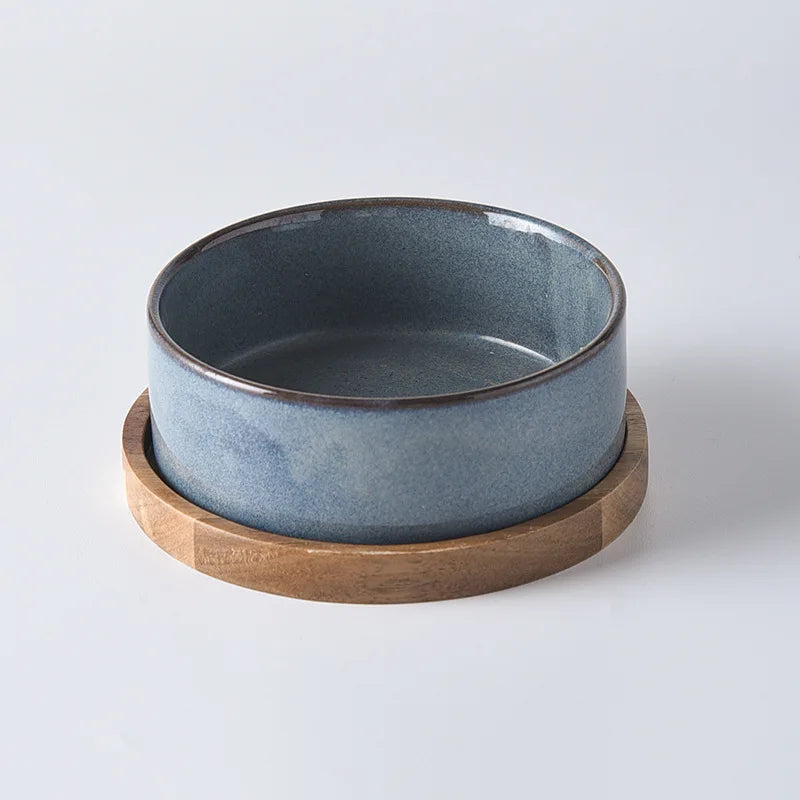 Cat Bowl Cat Food Bowl Ceramic Pet Food Water Feeder Small and Medium-sized Dogs Protection Spine Protection Rollover Prevention - Pet Suppie