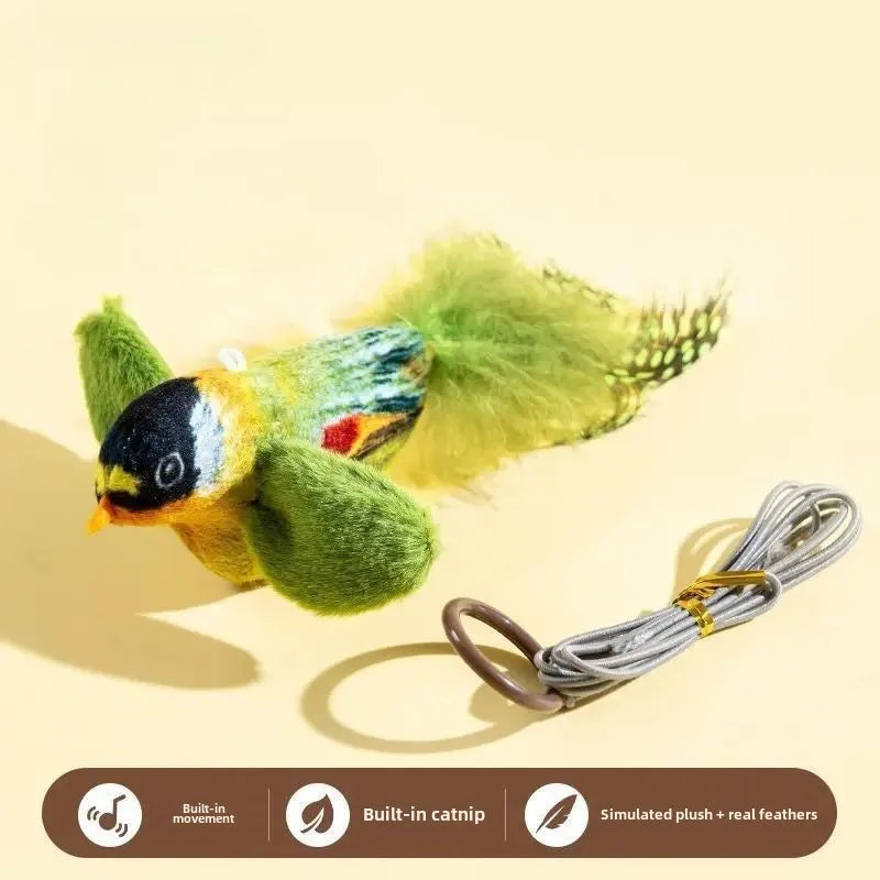 Wall Hanging Catnip Bird Cat Teaser – Indoor Sounding Self-Play Toy for Cats - Pet Suppie