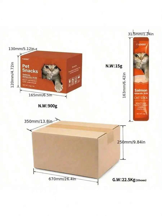 Pet Snacks, Assorted Lickable & Squeezable Cat Treats, Chicken Egg Yolk/Salmon Krill/Tuna Mussels, 0.52 Oz Pouches,