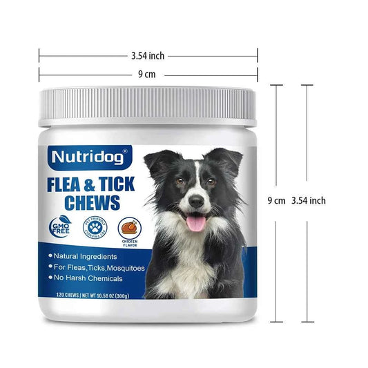 Flea & Tick Chews For Dog with Garlic Flaxseed | Skin Health Support & Bites Prevention - Chicken flavor 120 Soft Chews