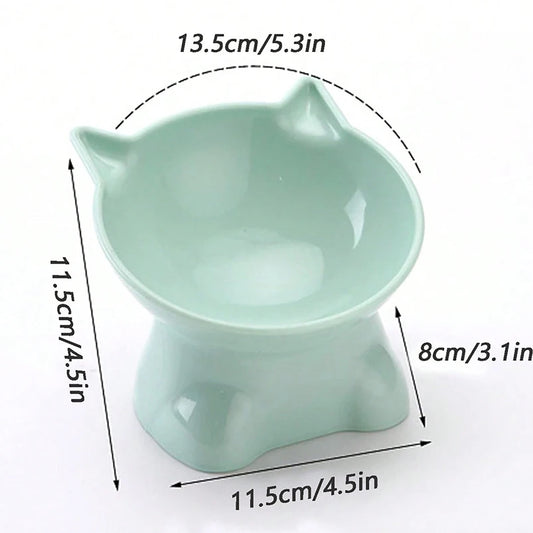 Hot-selling Nordic style pet bowl, cervical vertebra protection cat bowl anti-tip plastic inclined mouth cat bowl pet supplies - Pet Suppie