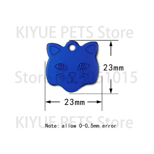 Wholesale 20Pcs Cat ID Tag Cats Name Tag Pendant Aluminum Pet Accessories Face Nameplate Customized Tag For Cats Collar - Pet Suppie