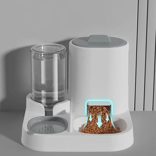 2-in-1 Portable Automatic Pet Feeder & Water Dispenser – Large Capacity Travel Food Container - Pet Suppie