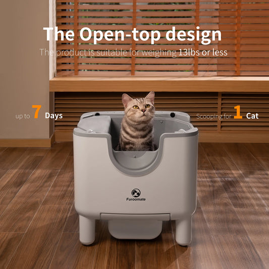 F6 Self-Cleaning Cat Litter Box – Automatic, Open-Top, Odor Control - Pet Suppie