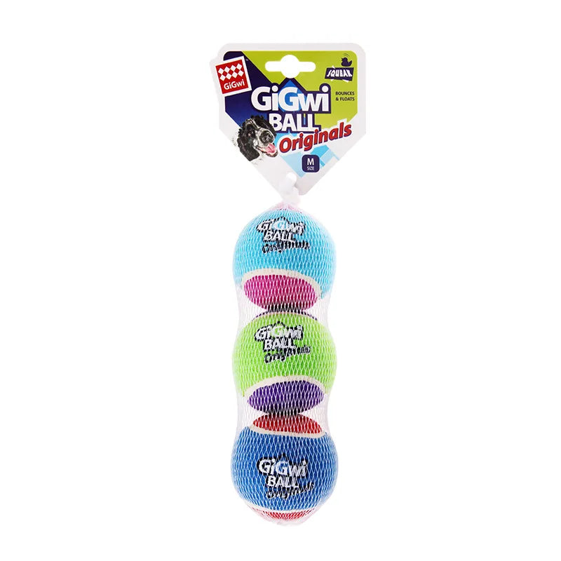 Pet Dog Squeaky Tennis Ball Interactive Dog Toys High Bounce Sound Rubber Ball for Small Medium Dogs Training Outdoor Play Ball