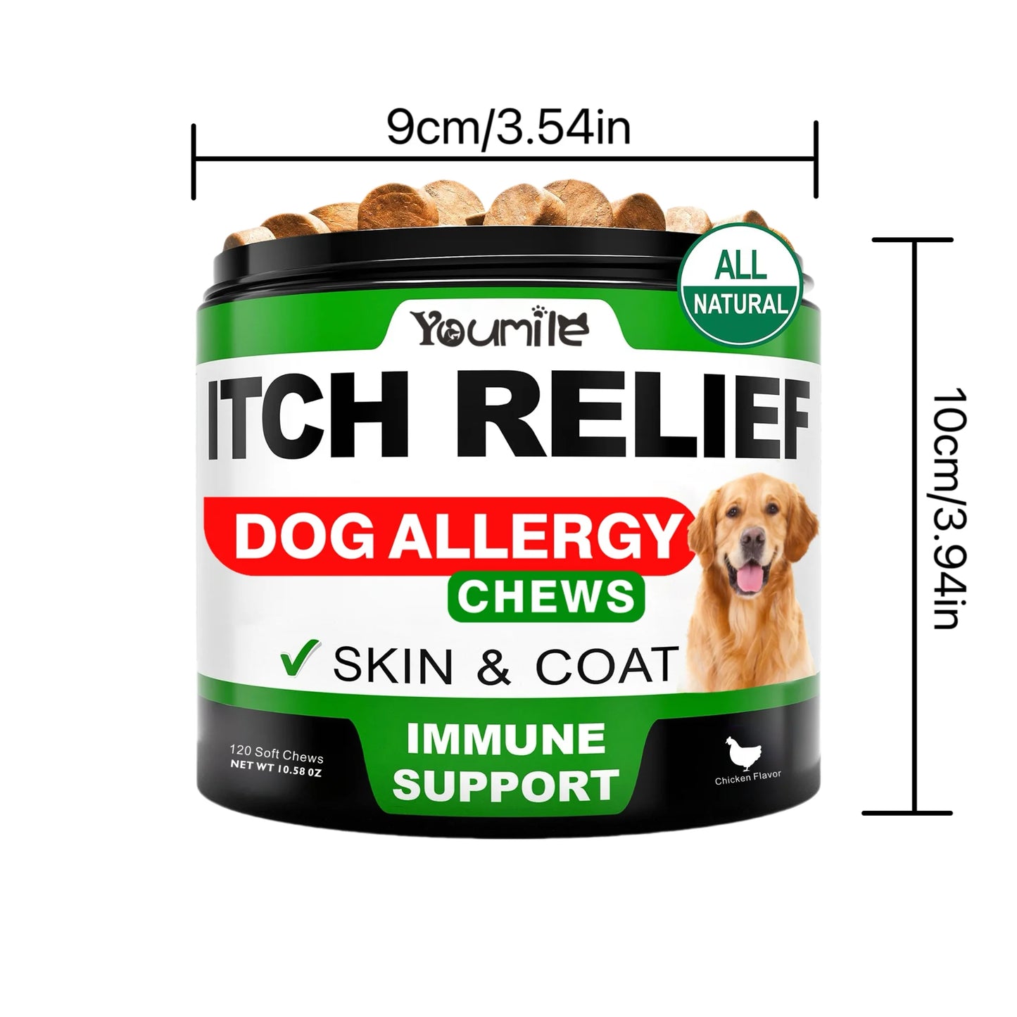 Dog Itch Relief Allergy Chews, Dog Itching, Used For Immune Support+Gut Health+Soothing Skin Itching And Ear Itching+Dog