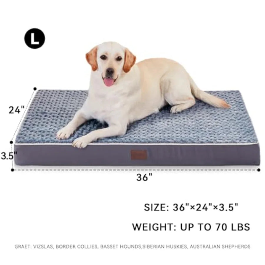 Dog Beds Large Sized Dog Orthopedic Memory Foam Dogs Bed with Removable Cover Washable Pet Mat Non-Slip Bottom Waterproof Pet C