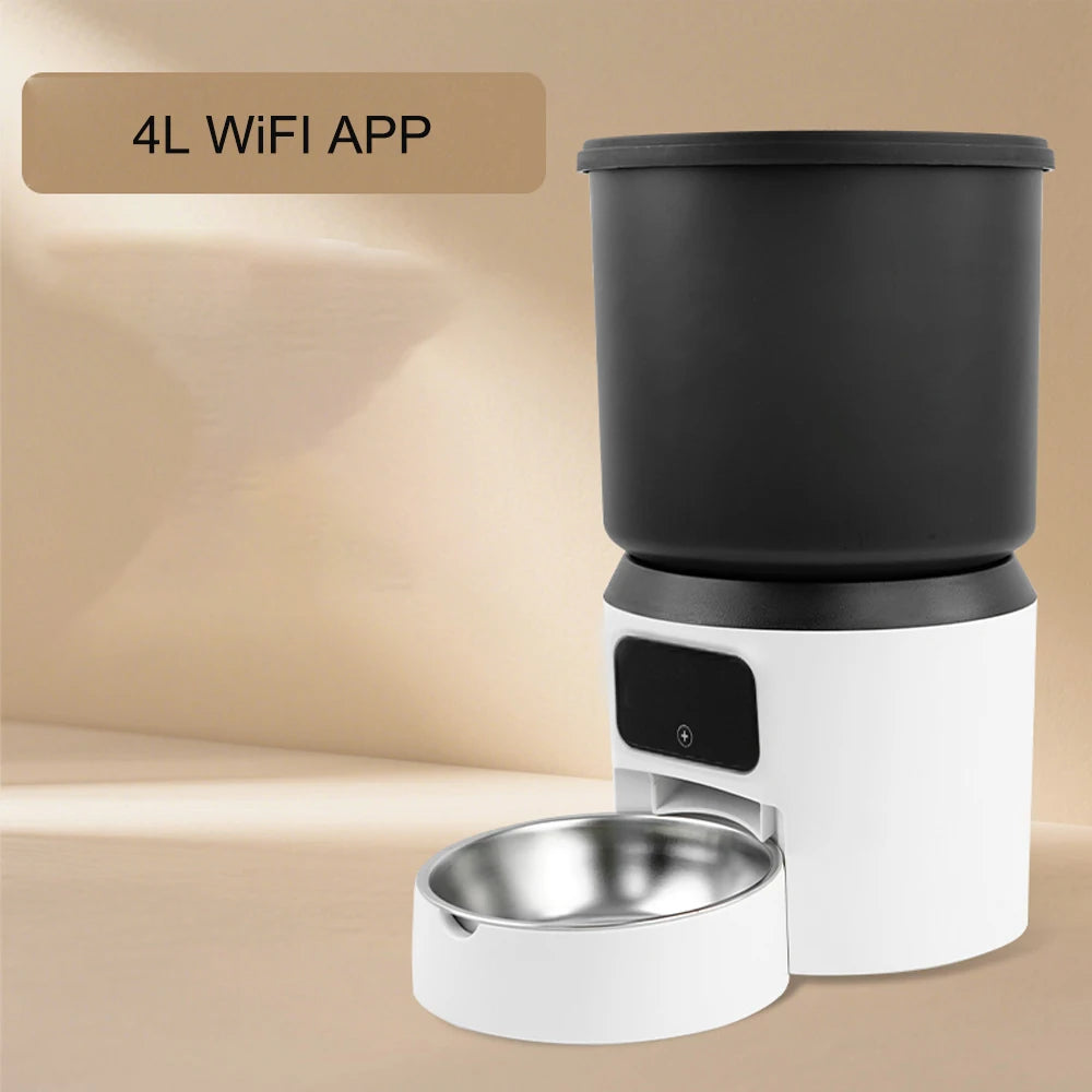 Weomg 4L Smart Automatic Cat Feeder – Button, WiFi & Camera Variants with Stainless Steel Bowl - Pet Suppie