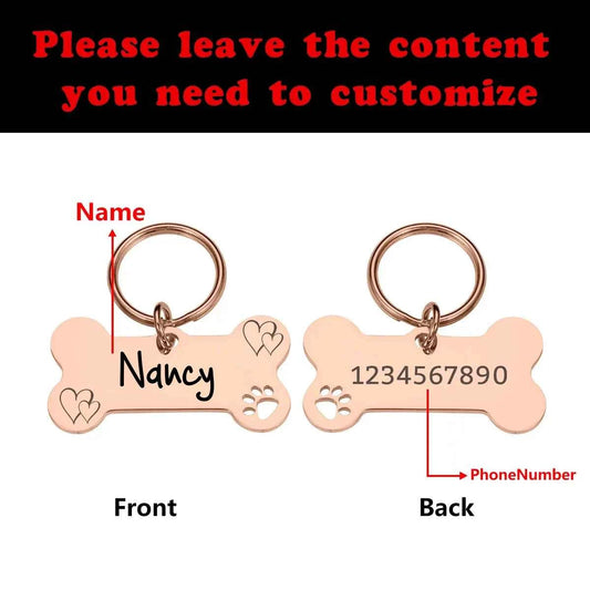 1pc Creative love Customized Name Personalized Dog Tags Customized Dog Collar With Name For Puppy