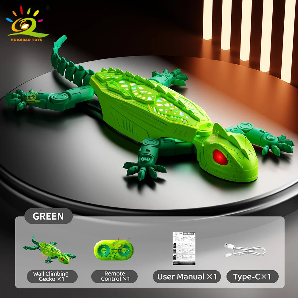 RC Electric Gecko Toy Features Colorful Lights, Wall-Climbing Capability, and 360° Rotation—A Creative Gift for Kids