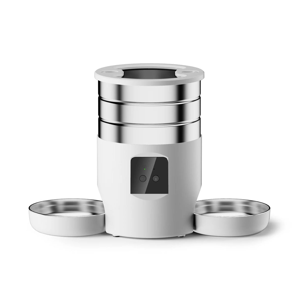4.5L Button WiFi Automatic Cat Feeder Includes Two Stainless Steel Bowls Smart Pet Cat and Dogs Food Dispenser Feeder Pet Feeder - Pet Suppie