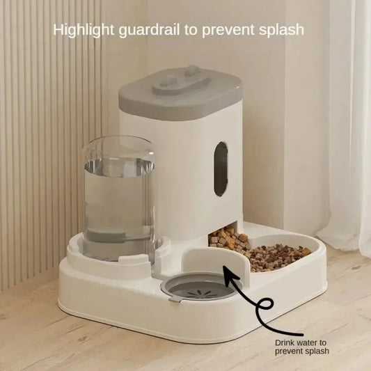 Large Capacity Automatic Pet Feeder & Water Fountain – Gravity-Fed 2L Food Dispenser for Cats & Dogs - Pet Suppie