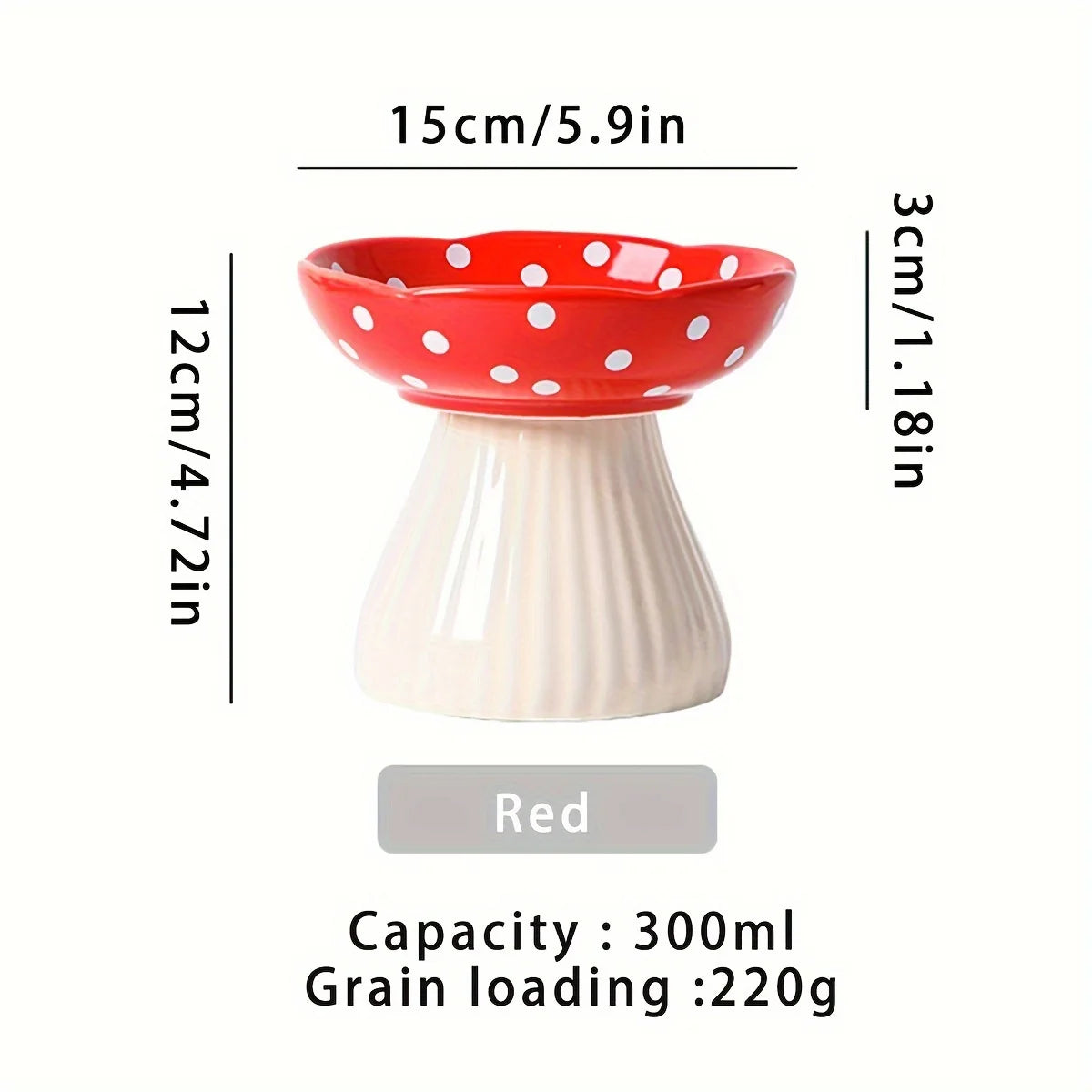Resin Mushroom Cat Bowl: Tall, 300ml capacity, suitable for cats - ideal for feeding and drinking festivals - Pet Suppie