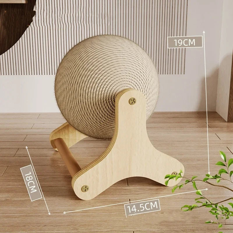 Natural Sisal Rope Cat Scratching Ball Toy – Exercise Wheel Scratcher for Cats - Pet Suppie