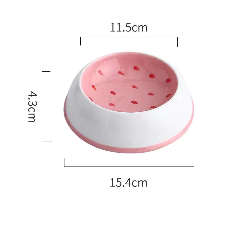 4 cute designs pet ceramics bowl watermelon strawberry shape cat food bowl small dog colorful water suppliers - Pet Suppie