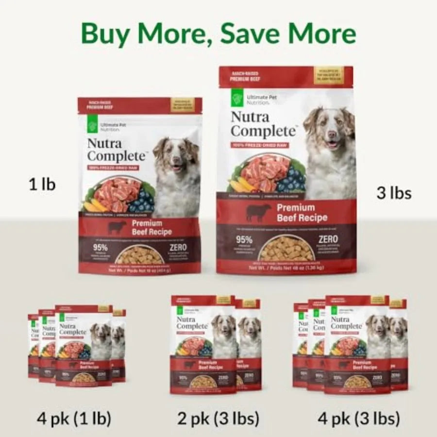 Nutra Complete 00% Freeze Dried Raw Veterinarian Formulated Dog Food with Antioxidants Prebiotics and Amino Acids