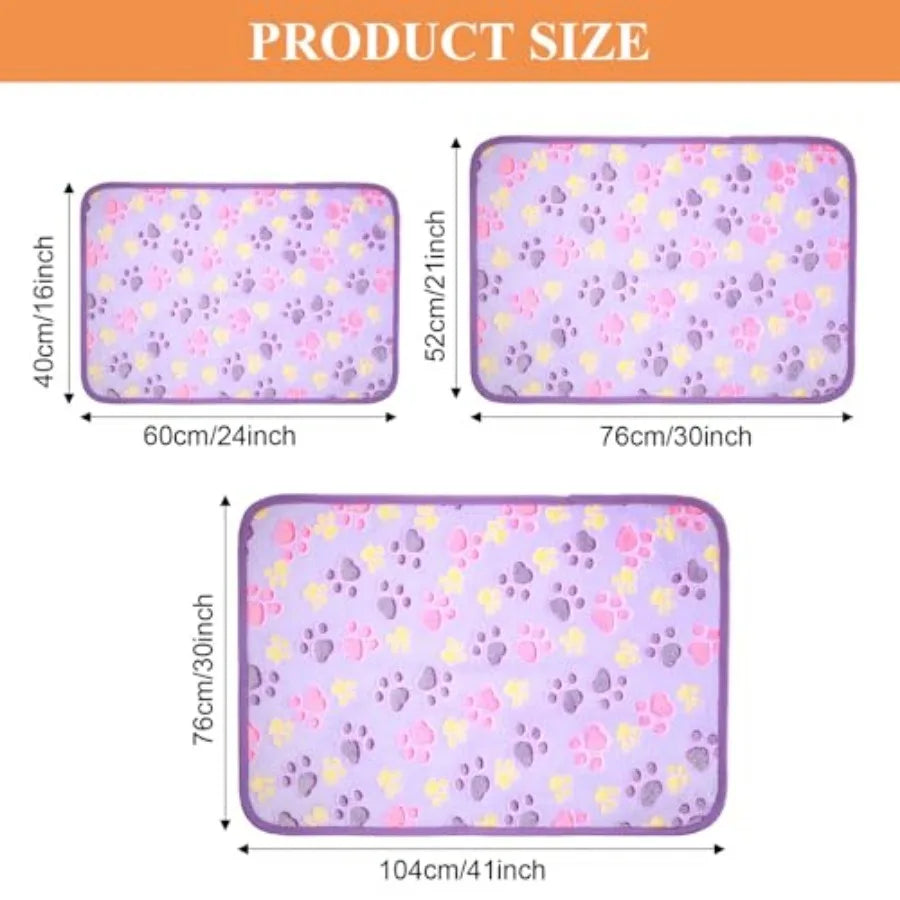 4 Pack Fleece Dog Blankets for Puppy Cats Multi-Size Sleep Mat for Pet Guinea Pig Soft Washable Warm Crate Bed Puppy Teething T