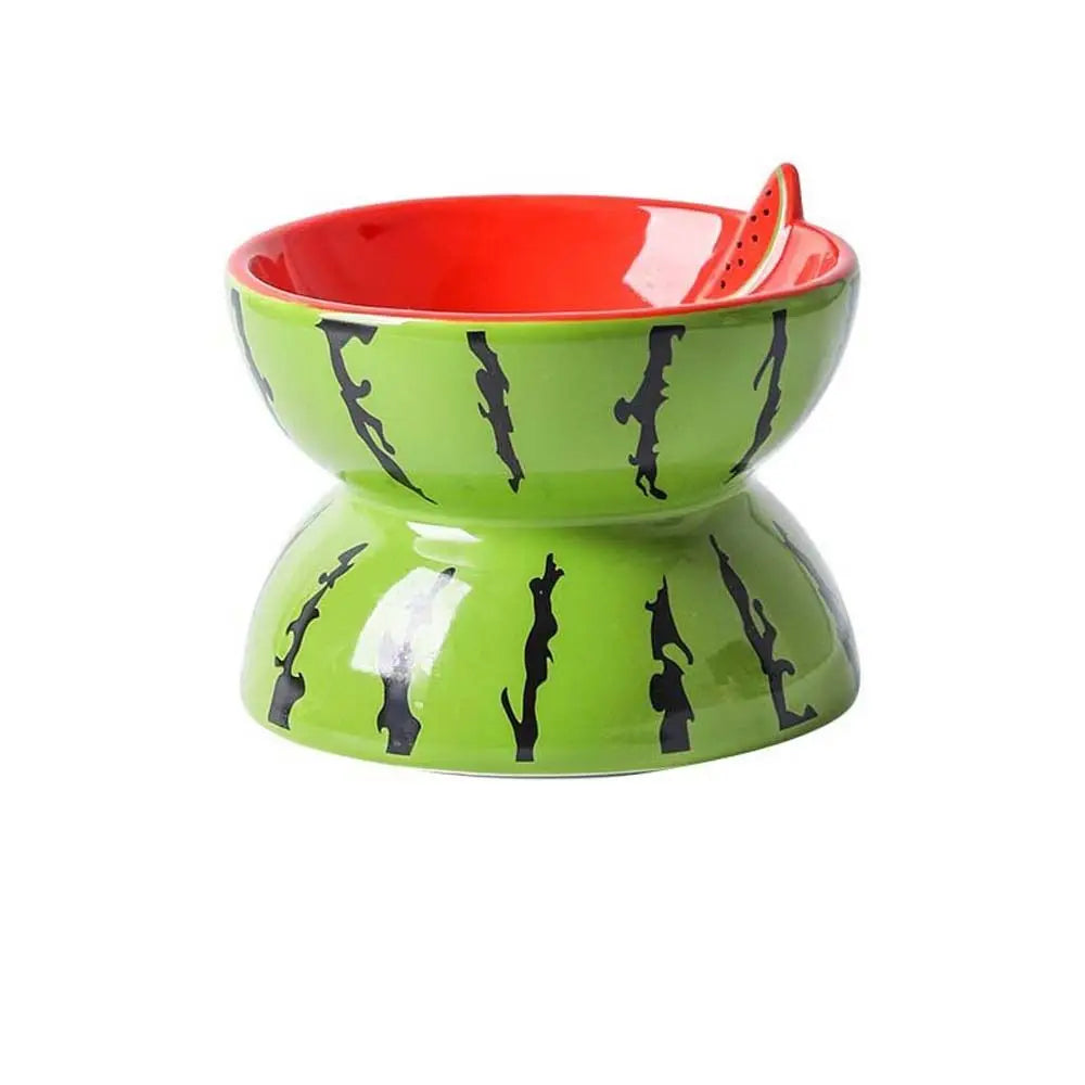 Cute Fruit Shape Cat Bowl High Quality Ceramics Cat Bowl Pet Supplies Cat Food And Water Feeder Pet Accessories - Pet Suppie