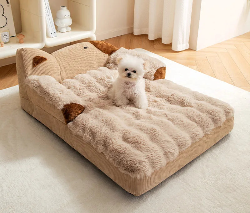 Soft Plush Dog Bed Sofa Winter Warm Pet Sleeping Mat for Small Medium Dogs Cats Removable Puppy Bed Luxury Cozy Cat Sleeping Bed