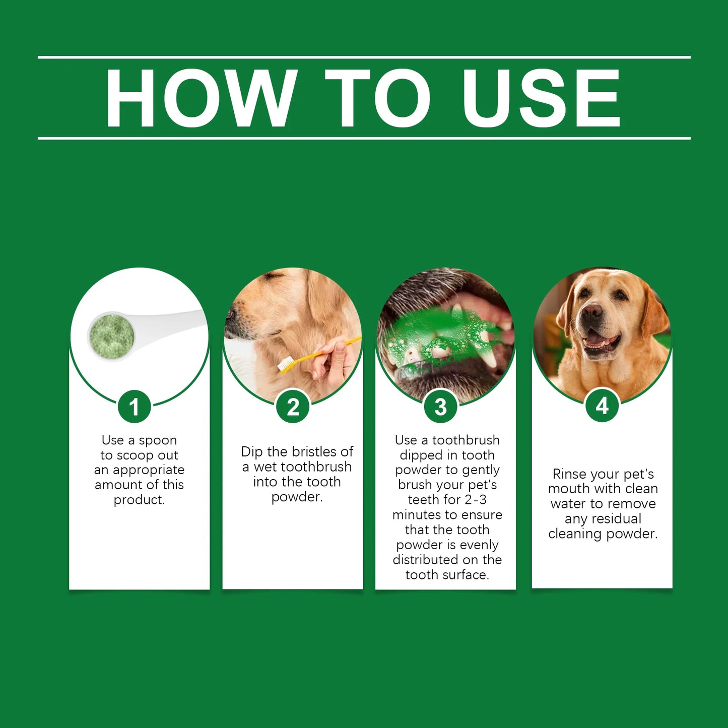 Pet Teeth Cleaning Powder Reduce Dental Plaque Calculus Eliminates Oral Odors Whiten Teeth Fresh Breath Pet Cleaning Products