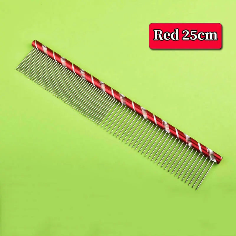 6 Colored Pet Dog Comb Straight Comb Cat Cleaning Brush 16/19/20/25cm Stainless Steel Lightweight Pets Cat Grooming Combs Dogs - Pet Suppie