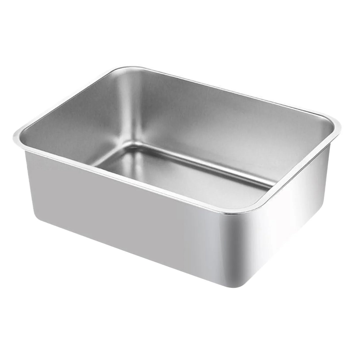 Stainless Steel Cat Litter Box For Big Cats, Household Flat Bottom Cat Litter Pan Large Metal Cat Litter Box-Easy To Clean