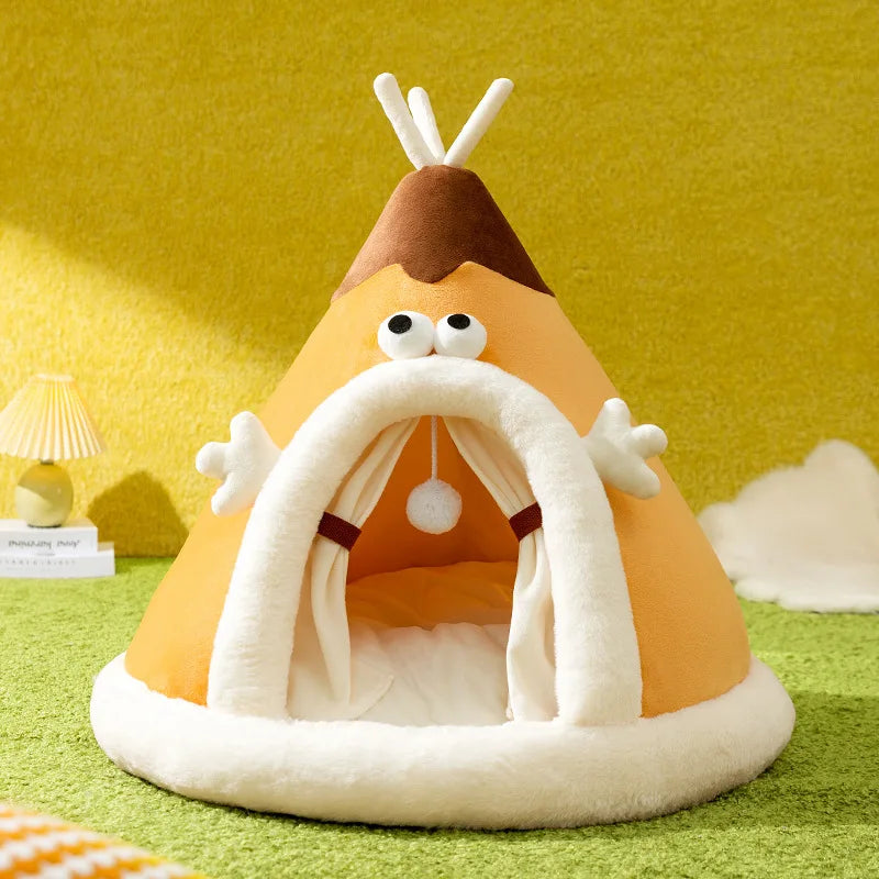 Dog Nest Warm Dog Bed Four Seasons Universal House Type Triangle Tent Closed Cat Nest Dog House Cat Mat Dog Mattress Cat Bed