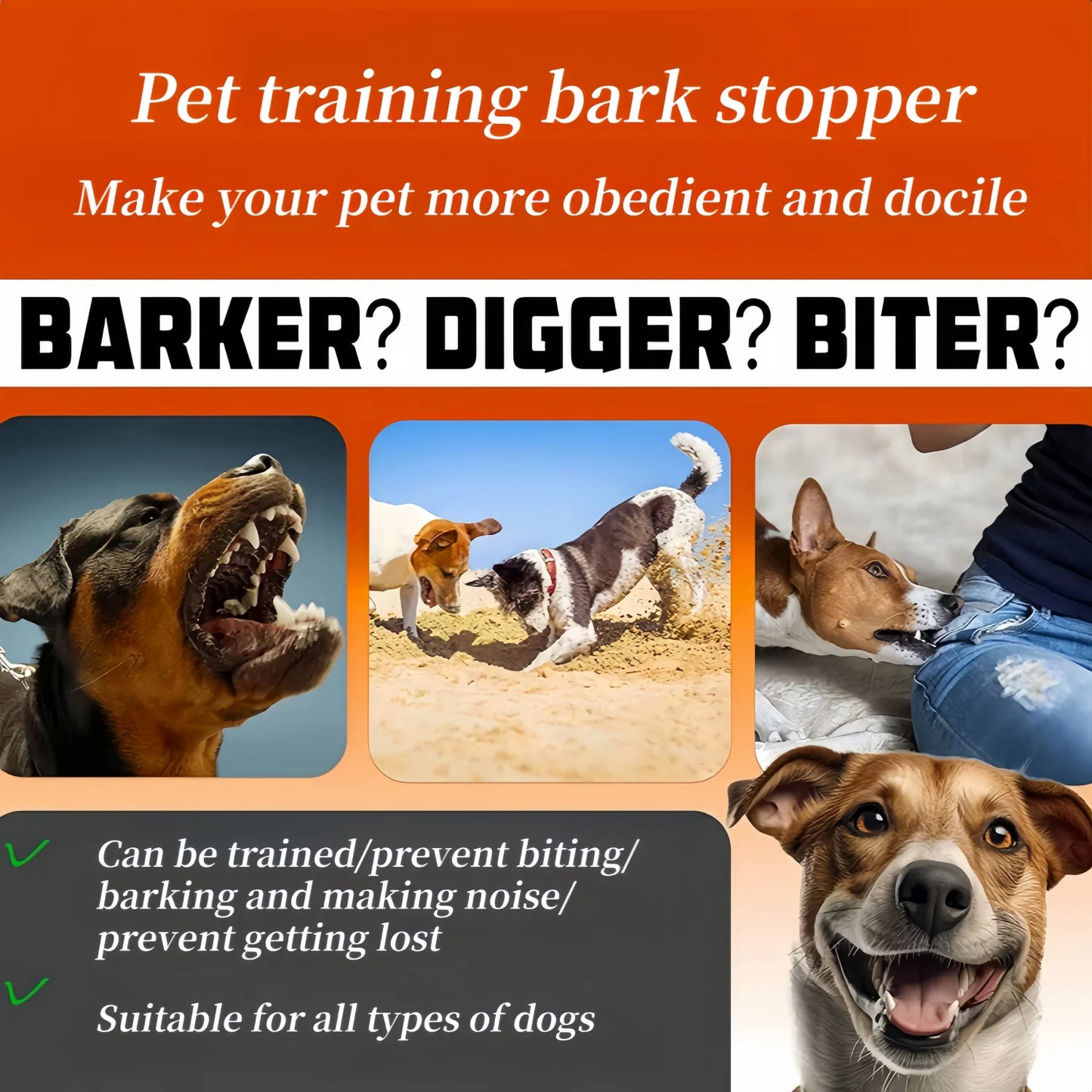 Waterproof Dog Bark Collar,Rechargeable Anti-Bark Collar For Dog Stop Barking,Dog Vibration Training Collar For Small,Medium Dog