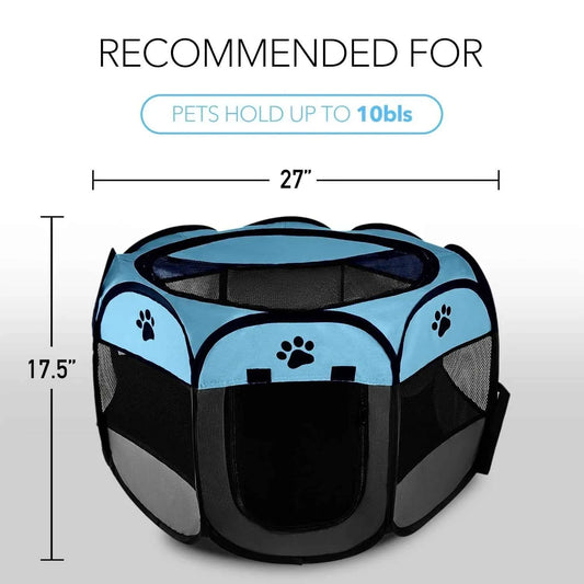 Christmas Gift Dog Playpen, Puppy Pet Cat Playpen Indoor for Small Dogs, Dog Tent Crates Cage Indoor/Outdoor, Portable Pop Up Dog Kennel Playpen with Carrying Case for Dogs/Cats/Rabbits, Removable Zipper Top