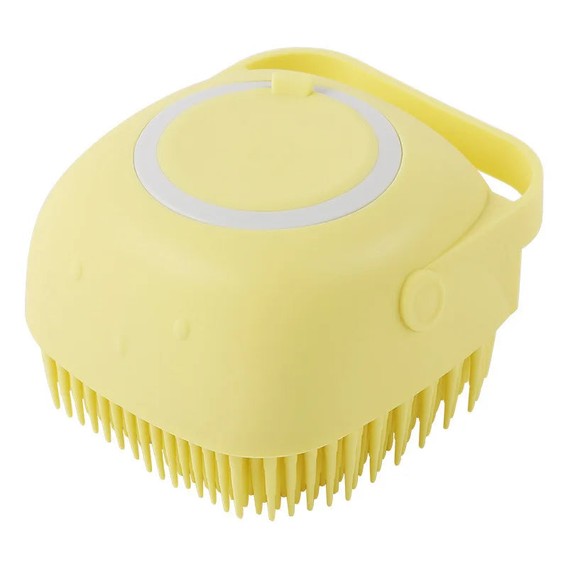 Shampoo Dispenser Pet Bath Brush – Soft Silicone Grooming Brush for Dogs & Cats - Pet Suppie